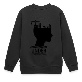 Cerveau Under Construction | adolescence - Sweat Premium enfant bio - noir - Dos - AI Model Kid Female (0cm)