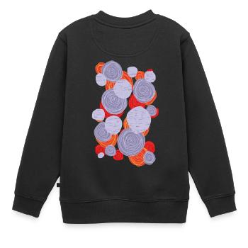 Abstract flowers 001 - Kids Premium Organic Sweatshirt - black - Back - AI Model Kid Female (0cm)