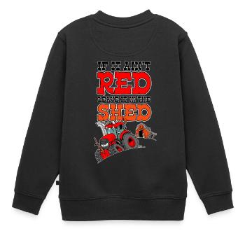 Wenn es rot aint es im Schuppen nosky weiß bo verlassen - Kinder Premium Organic Sweatshirt - Schwarz - Hinten - AI Model Kid Female (0cm)