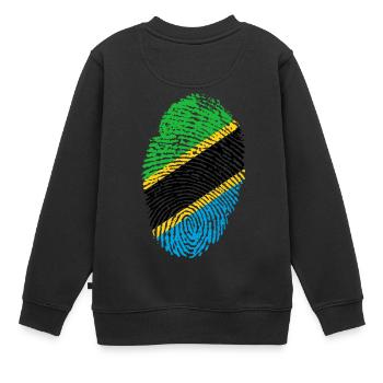 Empreintes digitales - Tanzanie - Sweat Premium enfant bio - noir - Dos - AI Model Kid Female (0cm)
