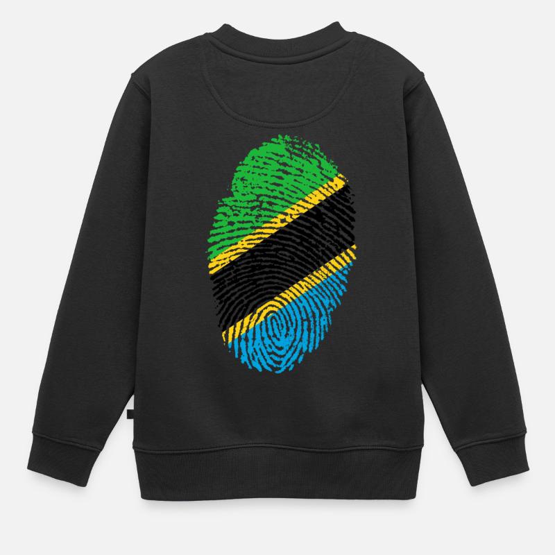 Empreintes digitales - Tanzanie - Sweat Premium enfant bio - noir