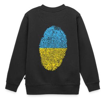 Empreintes digitales - Ukraine - Sweat Premium enfant bio - noir - Dos - AI Model Kid Female (0cm)