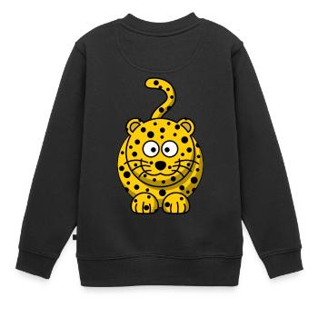 Leopard - Kinder Premium Organic Sweatshirt - Schwarz - Hinten - AI Model Kid Female (0cm)