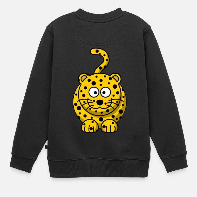 léopard - Sweat Premium enfant bio - noir