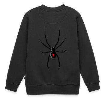 spid 48 - Kinder Premium Organic Sweatshirt - Schwarz - Hinten - AI Model Kid Female (0cm)