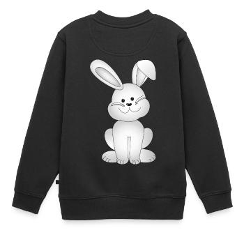 Hase - Kinder Premium Organic Sweatshirt - Schwarz - Hinten - AI Model Kid Female (0cm)