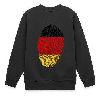 Fingerabdruck Schwarz Rot Gold - Kinder Premium Organic Sweatshirt - Schwarz - Hinten - AI Model Kid Female (0cm)