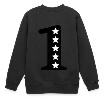 Kids Birthday Number 1 with Stars - Kids Premium Organic Sweatshirt - black - Back - AI Model Kid Female (0cm)