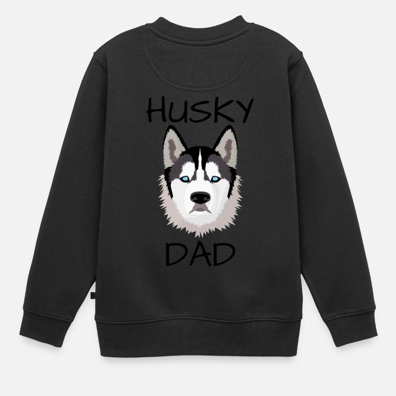 Husky Dad - Sweat Premium enfant bio - noir