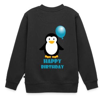 Happy Birthday Penguin Gift Birthday - Kids Premium Organic Sweatshirt - black - Back - AI Model Kid Female (0cm)