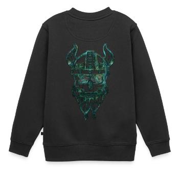 Suède Sverige Norden Skandinavia Viking Graffitti - Sweat Premium enfant bio - noir - Dos - AI Model Kid Female (0cm)