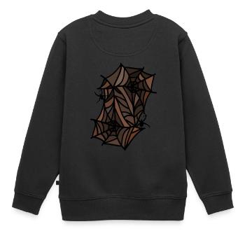 araignées toiles d’araignées - Sweat Premium enfant bio - noir - Dos - AI Model Kid Female (0cm)