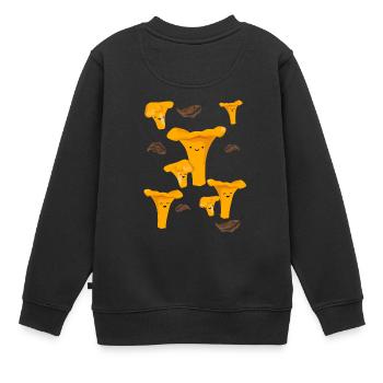 Chanterelles heureux - Sweat Premium enfant bio - noir - Dos - AI Model Kid Female (0cm)