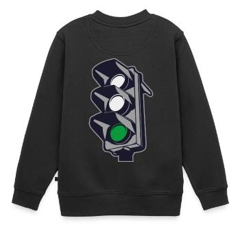 2541614 135318164 gruene Ampel - Kinder Premium Organic Sweatshirt - Schwarz - Hinten - AI Model Kid Female (0cm)