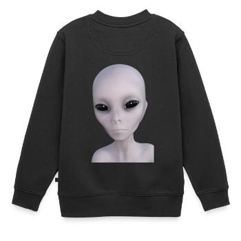 Alien - Kinder Premium Organic Sweatshirt - Schwarz - Hinten - AI Model Kid Female (0cm)