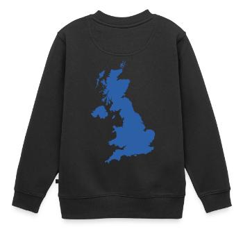 Carte britannique - Sweat Premium enfant bio - noir - Dos - AI Model Kid Female (0cm)