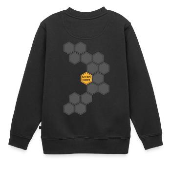 T-Shirt Geschenk - Ich bin Imker Wabe - Kinder Premium Organic Sweatshirt - Schwarz - Hinten - AI Model Kid Female (0cm)