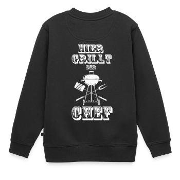 Grillen - Kinder Premium Organic Sweatshirt - Schwarz - Hinten - AI Model Kid Female (0cm)