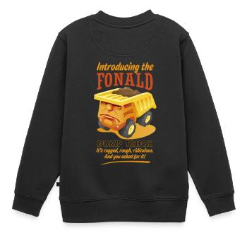 The Fonald Dump Truck - Kinder Premium Organic Sweatshirt - Schwarz - Hinten - AI Model Kid Female (0cm)