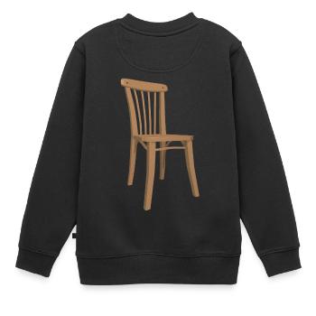 Illustration de la chaise - Sweat Premium enfant bio - noir - Dos - AI Model Kid Female (0cm)