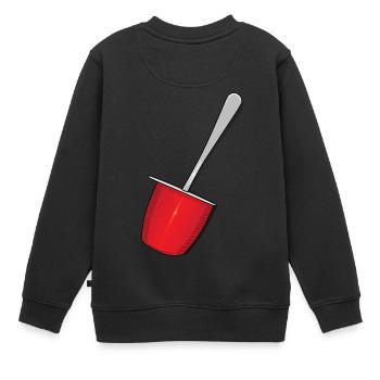 Milchprodukt - Zwerg - Frucht - Kindheits Geschenk - Kinder Premium Organic Sweatshirt - Schwarz - Hinten - AI Model Kid Female (0cm)