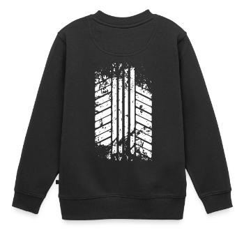 Pneus PS piste - Sweat Premium enfant bio - noir - Dos - AI Model Kid Female (0cm)