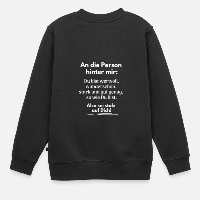 Du bist gut genug! - Kinder Premium Organic Sweatshirt - Schwarz