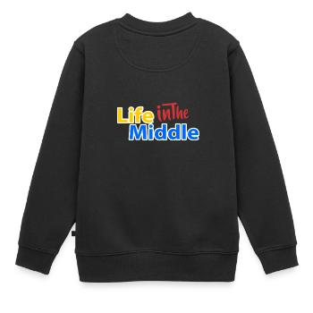 Lebeninthemiddle - Kinder Premium Organic Sweatshirt - Schwarz - Hinten - AI Model Kid Female (0cm)