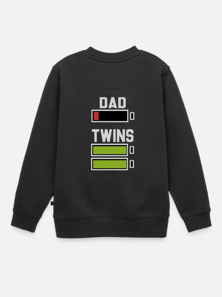 Papa jumeaux - Sweat Premium enfant bio - noir