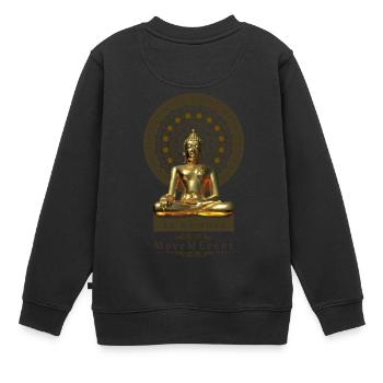 Buddha Patience - Kinder Premium Organic Sweatshirt - Schwarz - Hinten - AI Model Kid Female (0cm)