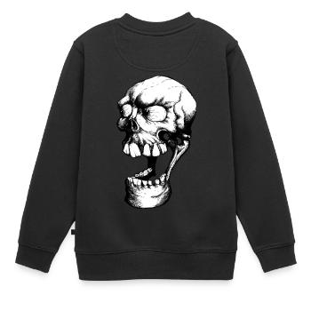 rire mort - Sweat Premium enfant bio - noir - Dos - AI Model Kid Female (0cm)