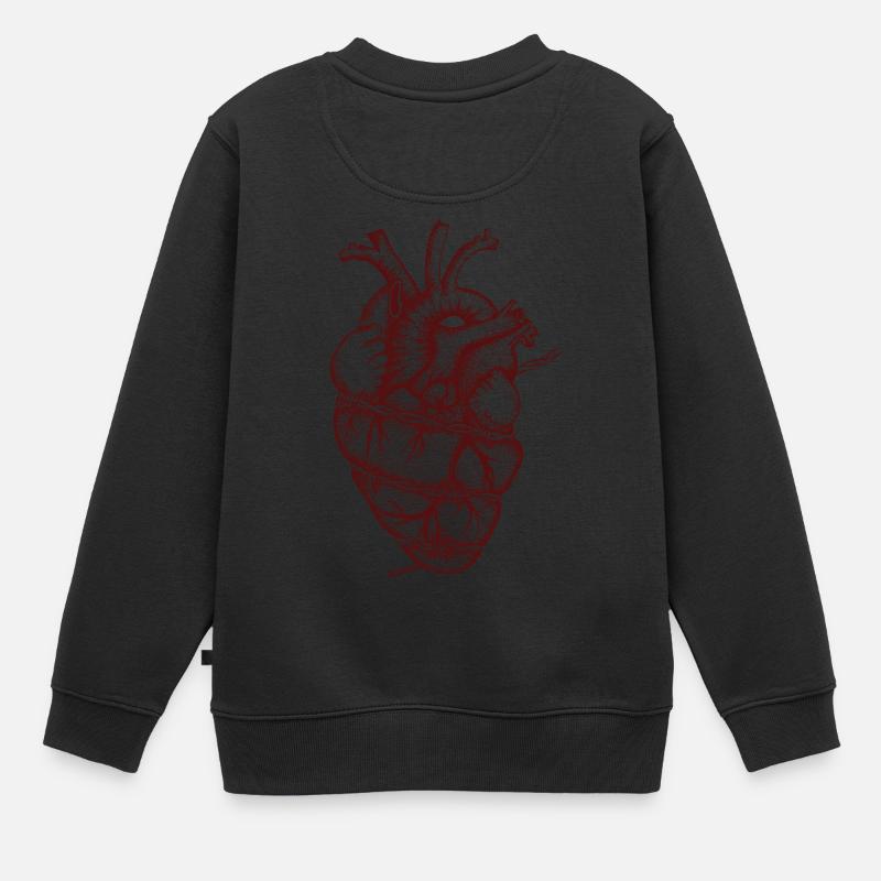 Herz und Stacheldraht - Kinder Premium Organic Sweatshirt - Schwarz