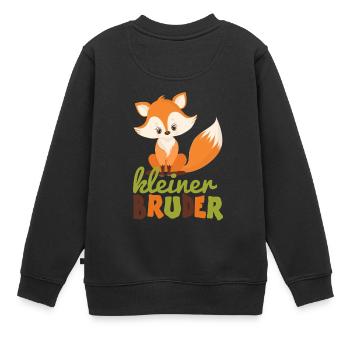 kleiner Bruder Fuchs - Kinder Premium Organic Sweatshirt - Schwarz - Hinten - AI Model Kid Female (0cm)