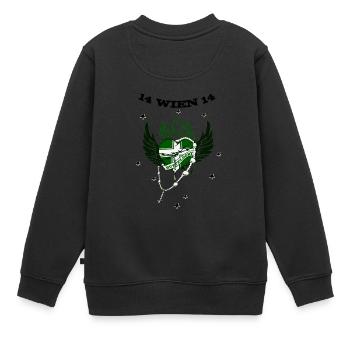 Hütteldorf - Kinder Premium Organic Sweatshirt - Schwarz - Hinten - AI Model Kid Female (0cm)