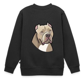 American Bully - Kopf (Farben) - Kinder Premium Organic Sweatshirt - Schwarz - Hinten - AI Model Kid Female (0cm)