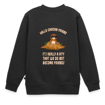 La taupe dans le jardin - Sweat Premium enfant bio - noir - Dos - AI Model Kid Female (0cm)