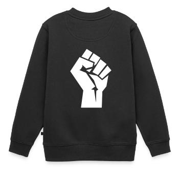Résister au poing - Sweat Premium enfant bio - noir - Dos - AI Model Kid Female (0cm)