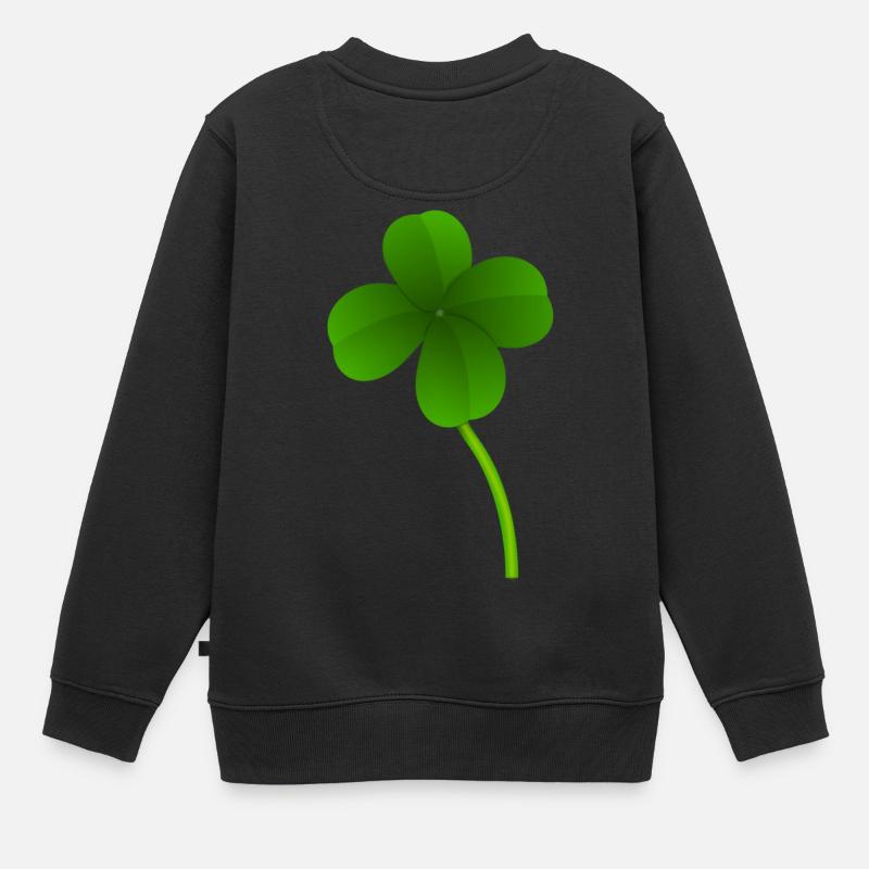 Kleeblatt - Kinder Premium Organic Sweatshirt - Schwarz