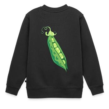 erbsen peas halloween gemuese vegetables9 - Kinder Premium Organic Sweatshirt - Schwarz - Hinten - AI Model Kid Female (0cm)