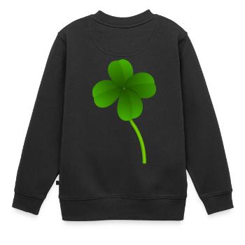 Trèfle - Sweat Premium enfant bio - noir - Dos - AI Model Kid Female (0cm)