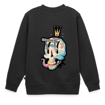 Skull for gambling - Kids Premium Organic Sweatshirt - black - Back - AI Model Kid Female (0cm)