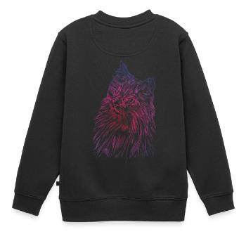 Katzengesicht einer Perserkatze als Hauskatze - Kinder Premium Organic Sweatshirt - Schwarz - Hinten - AI Model Kid Female (0cm)