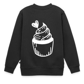 Torte - Kinder Premium Organic Sweatshirt - Schwarz - Hinten - AI Model Kid Female (0cm)