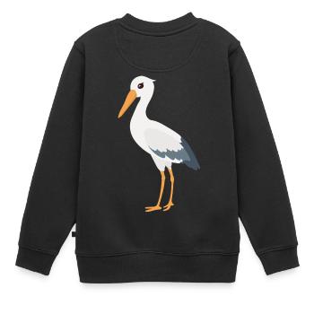 cigogne - Sweat Premium enfant bio - noir - Dos - AI Model Kid Female (0cm)