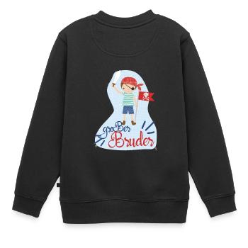 großer Bruder Pirat - Kinder Premium Organic Sweatshirt - Schwarz - Hinten - AI Model Kid Female (0cm)