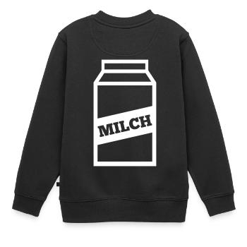 Milch - Kinder Premium Organic Sweatshirt - Schwarz - Hinten - AI Model Kid Female (0cm)