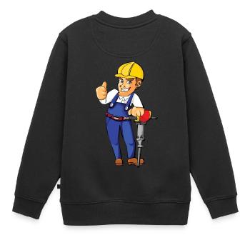 travailleur de la construction travailleur de la construction strassenbau2 - Sweat Premium enfant bio - noir - Dos - AI Model Kid Female (0cm)