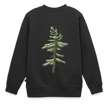 forest woods woodland wald tree baumstamm104 - Kinder Premium Organic Sweatshirt - Schwarz - Hinten - AI Model Kid Female (0cm)