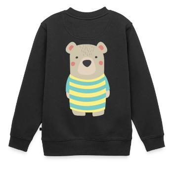 Baer with stripes shirt - Kids Premium Organic Sweatshirt - black - Back - AI Model Kid Female (0cm)