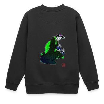 Bijinga Teezeremonie und humanoider Roboter - Kinder Premium Organic Sweatshirt - Schwarz - Hinten - AI Model Kid Female (0cm)